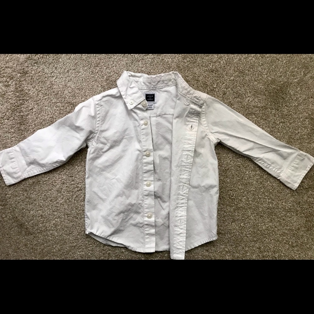 Janie and Jack White button up 12-18 month